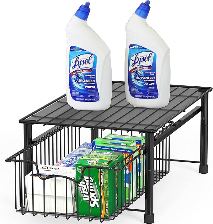 Simple Houseware Stackable Basket Drawer, Black