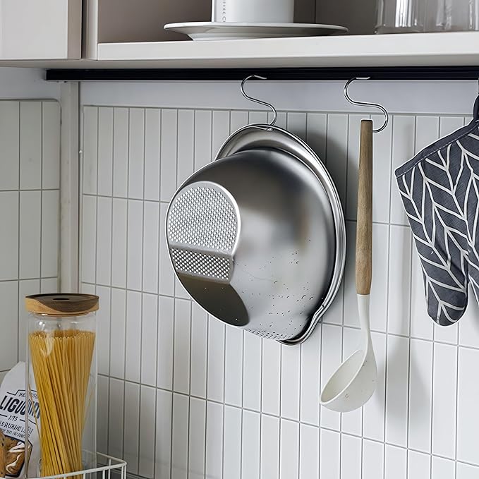 Rice Washing Bowl with Side Drainer Strainer Small Quinoa Washer Bowl, Stainless Steel Colander for Cleaning Fruits, Vegetables, and Beans - Versatile Kitchen Tool