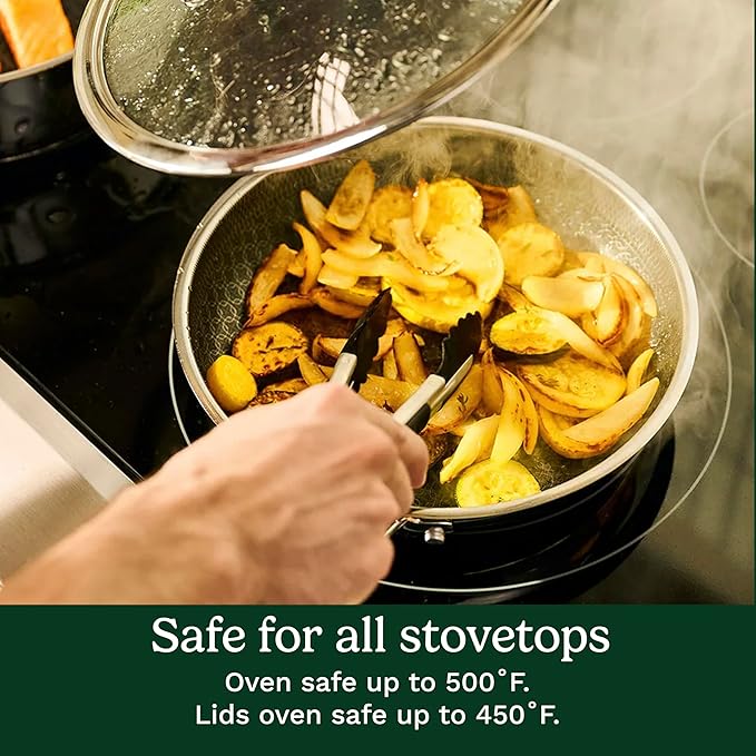 CUISINART FusionPlus Nonstick Stainless Steel Cookware Set, 2-Piece Skillet Cooking Set with PFAS-Free PURELYSEAR Ceramic Non Stick Technology, Scratch Proof, Cool Grip Handles, Dishwasher Safe