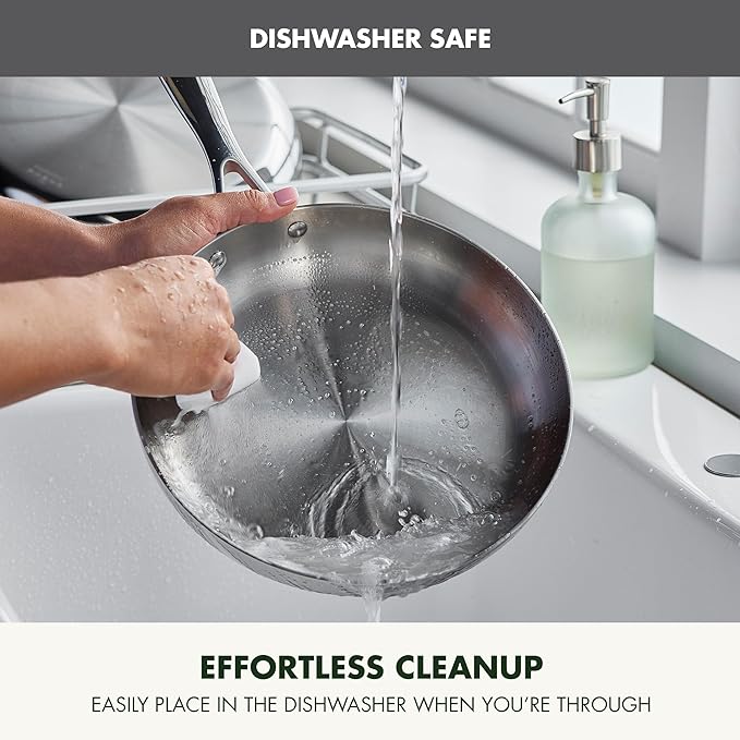 GreenPan Valencia Pro Stainless Steel 10 Piece Cookware Pots and Pans Set, Induction Suitable Mirrored Tri-Ply, Ceramic Nonstick PFAS-Free Coating, Multi Clad, Dishwasher Oven & Broiler Safe