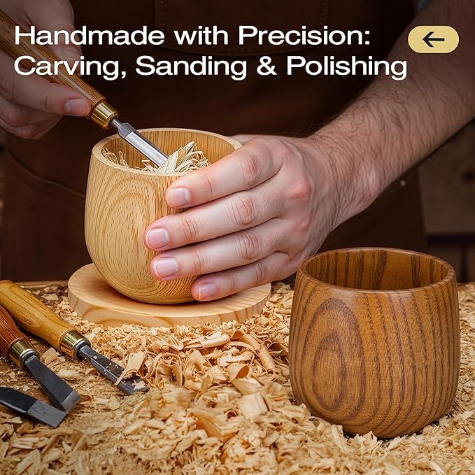 Handcrafted Wooden Whiskey Glass with Gift Tube – Charred Old Fashioned Glass,Charred Bourbon Drinking Cup | Unique Whiskey Gift for Men, Dad, Husband, Friends, Birthday & Holiday (2 Pack)