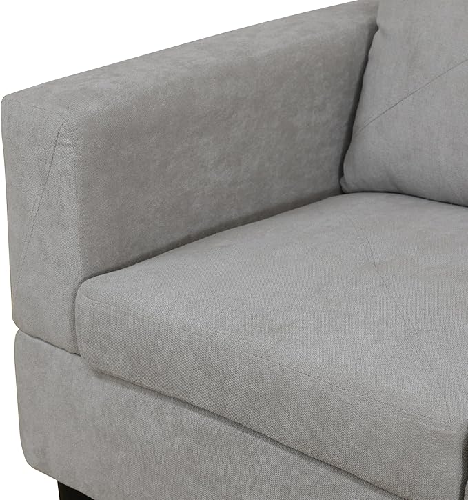 NicBex L Shaped Couch Sectional Couches for Living Room 2 Pieces Modern Sectional Sofa with Right Chaise Sectional Couch with Solid Frame for Living Room, Flannelette, Off-White