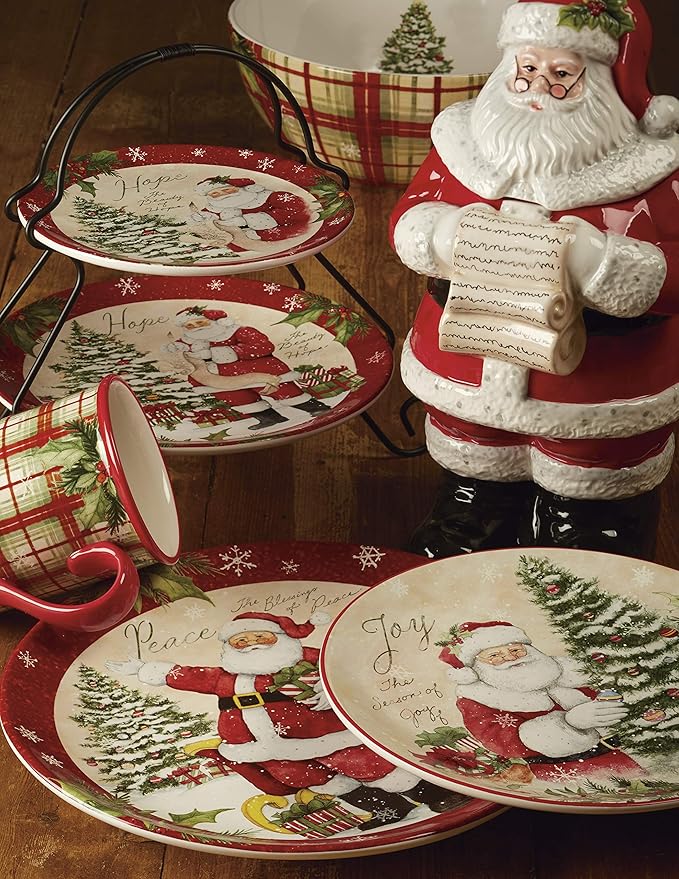 Holiday Wishes 16 piece Dinnerware Set, Set of 4, One Size, Mulicolored