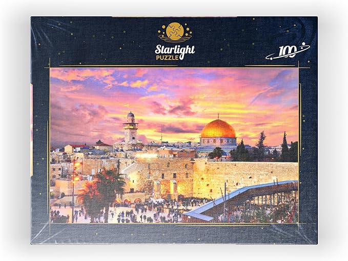 MyPuzzle Skyline of The Old City at The Western Wall and The Temple Mount in Jerusalem Israel - Premium 100 Piece Jigsaw Puzzle for Adults