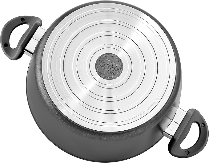 Saflon Titanium Nonstick 8-Quart Stock Pot with Tempered Glass Lid, 4mm Forged Aluminum with PFOA Free Coating from England