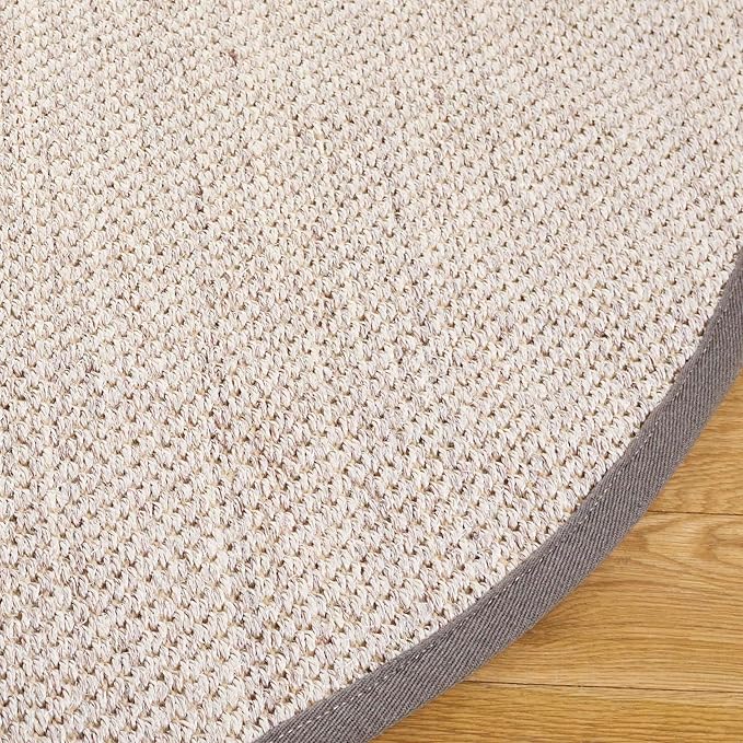 Safavieh Area Rug 6x8 Oval - Natural Fiber Collection - Marble & Khaki, Sisal, Woven Design with Border (NF143E)