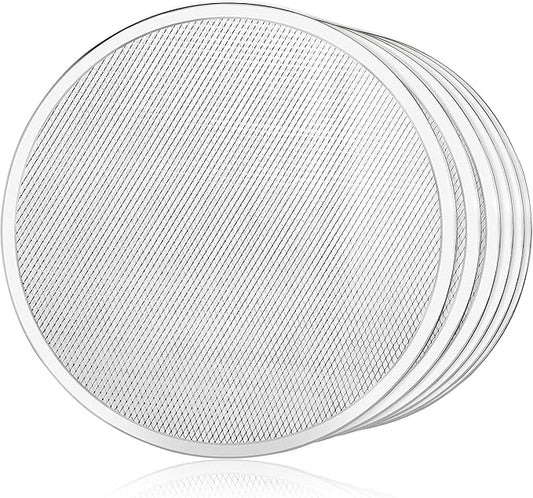 New Star Foodservice 50974 Restaurant-Grade Aluminum Pizza Baking Screen, Seamless, 16-Inch, Pack of 6