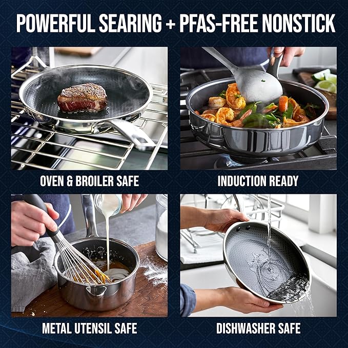 Nonstick Stainless Steel 8 Piece Cookware Set