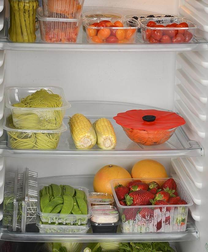 Charles Viancin - Poppy Silicone Lid for Food Storage and Cooking - Airtight Seal on Any Smooth Rim Surface - BPA-Free - Oven, Microwave, Freezer, Stovetop and Dishwasher Safe (6 Inch)