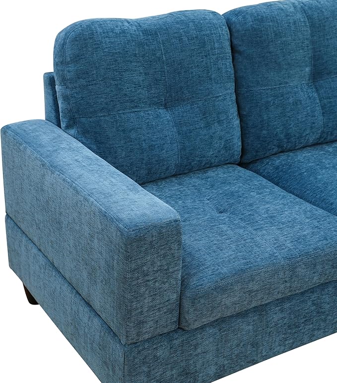 NicBex L Shaped Couch Sectional Couches for Living Room 2 Pieces Modern Sectional Sofa with Right Chaise Sectional Couch with Solid Frame for Living Room, Flannel, Blue