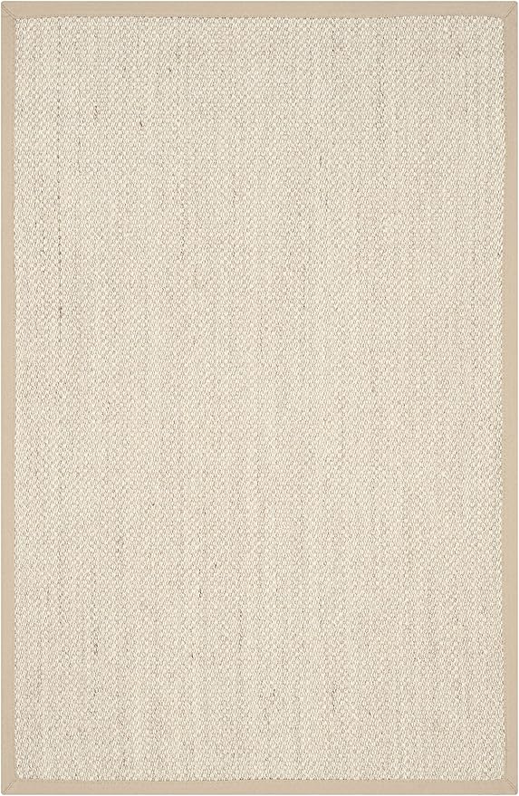 SAFAVIEH Area Rug 3x5 - Natural Fiber Collection - Marble & Linen Color, Sisal, Woven Design with Border (NF143B)