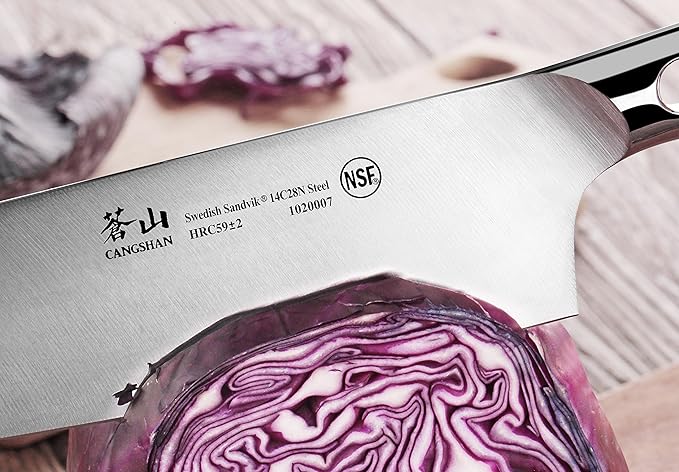 Cangshan TN1 Series 1021264 Swedish 14C28N Steel Forged 3-Piece TAI Knife Block Set, Walnut