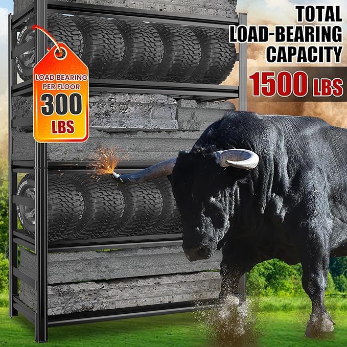 Wire Storage Shelving Unit, 5 Tier Adjustable Metal Shelves, Kitchen Shelves Metal Organizer Wire Rack, Industrial Utility Shelf Rack for Kitchen, Laundry Room, Pantry, Warehouse