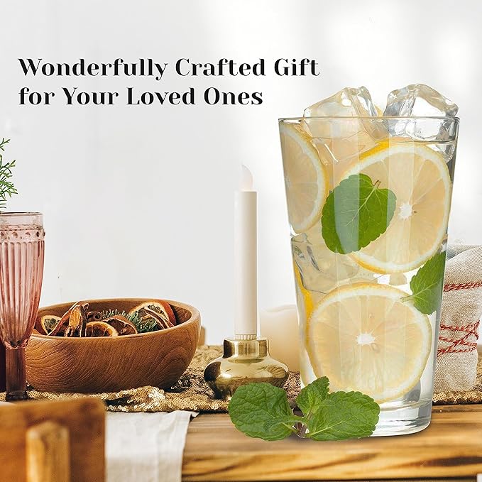 Bulk Classic Premium Beer Pint Glasses 16 Ounce – Set Of 12 Highball Cocktail Mixing Glass – Perfect for Cold Beverages, Soda, Water - Used in Bar, Restaurant