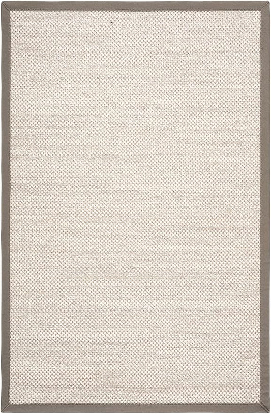 SAFAVIEH Natural Fiber Collection Area Rug - 2'6" x 4', Marble & Khaki, Sisal, Woven Design with Border (NF143E)