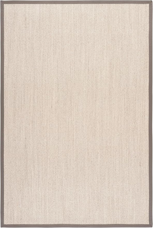 SAFAVIEH Area Rug 6x9 - Natural Fiber Collection - Marble & Khaki, Sisal, Woven Design with Border (NF143E)