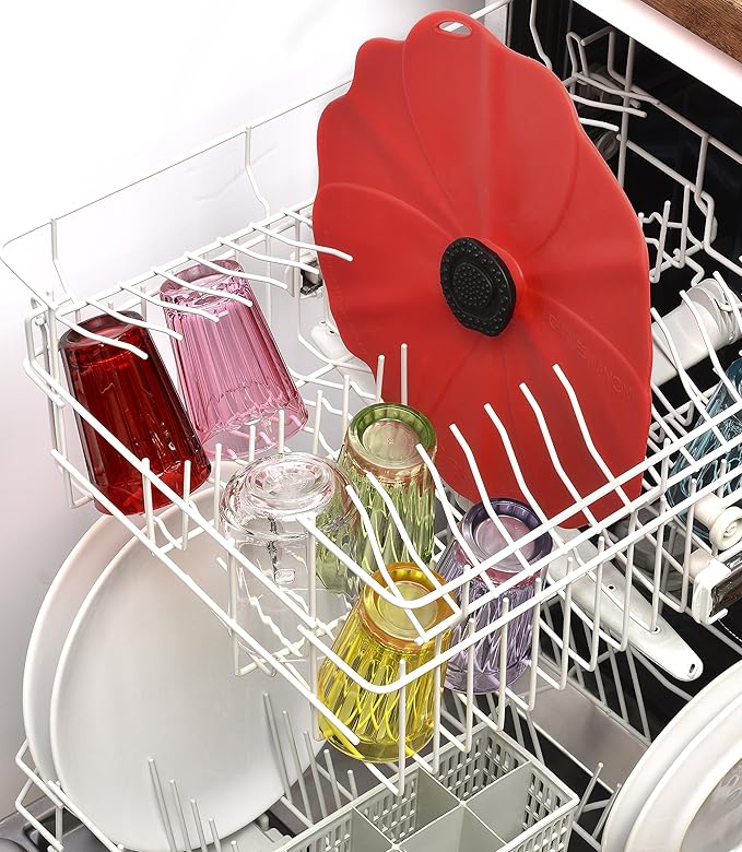 Charles Viancin - Poppy Silicone Lid for Food Storage and Cooking - Airtight Seal on Any Smooth Rim Surface - BPA-Free - Oven, Microwave, Freezer, Stovetop and Dishwasher Safe (11 Inch)