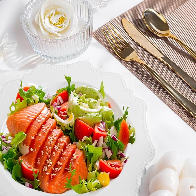 COLOSUS Plastic Multi-color Bowls (30 Pack) 12 Oz Disposable for Party Dessert/Salad Bowl, Fancy Shatterproof Dinnerware for Catering, Holidays, Children Party, and Everyday Use