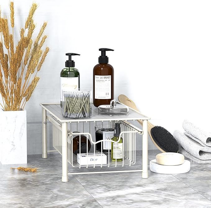 Simple Houseware Stackable Basket Drawer, White