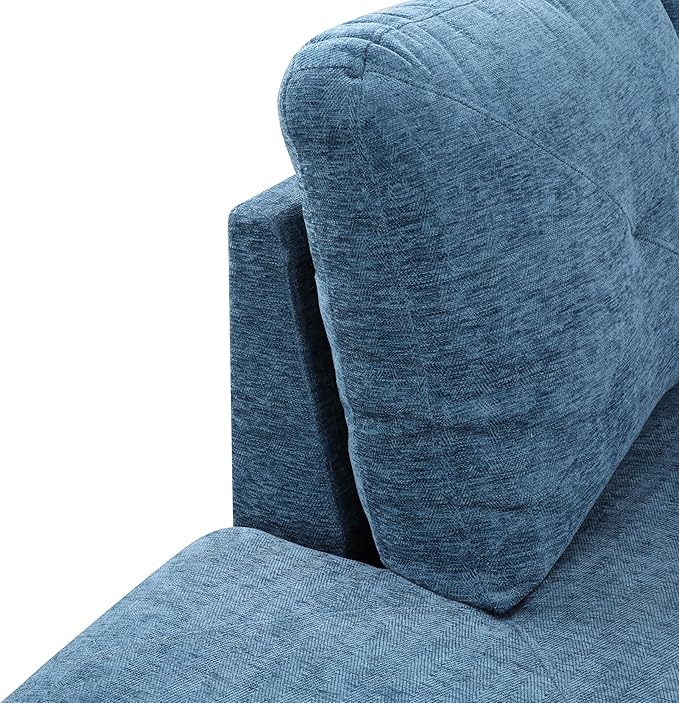 NicBex L Shaped Couch Sectional Couches for Living Room 2 Pieces Modern Sectional Sofa with Left Chaise Sectional Couch with Solid Frame for Living Room, Linen, Blue