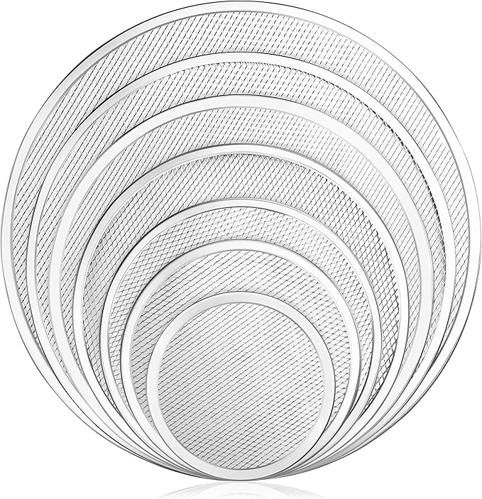 New Star Foodservice Restaurant-Grade Aluminum Pizza Baking Screen, Seamless (14-Inch (Pack of 6))
