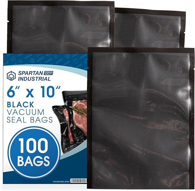 Spartan Industrial 6" X 10" Vacuum Sealer Bags - 100 Count BPA-Free Food Storage Bags for Marinating, Freezing, Sous Vide Cooking