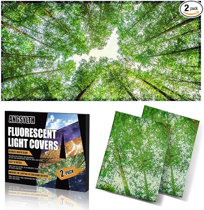 2 Pcs Fluorescent Light Covers - 4 x 2 Feet Covers for Ceiling Lights, Magnetic Light Filters for Classroom, Office, Hospitals, Home