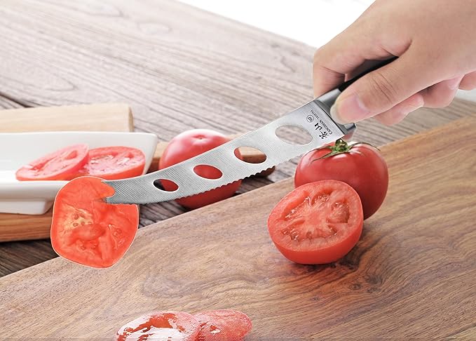 Cangshan TS Series 1020809 Swedish 14C28N Steel Forged 5-Inch Tomato/Cheese Knife and Wood Sheath Set