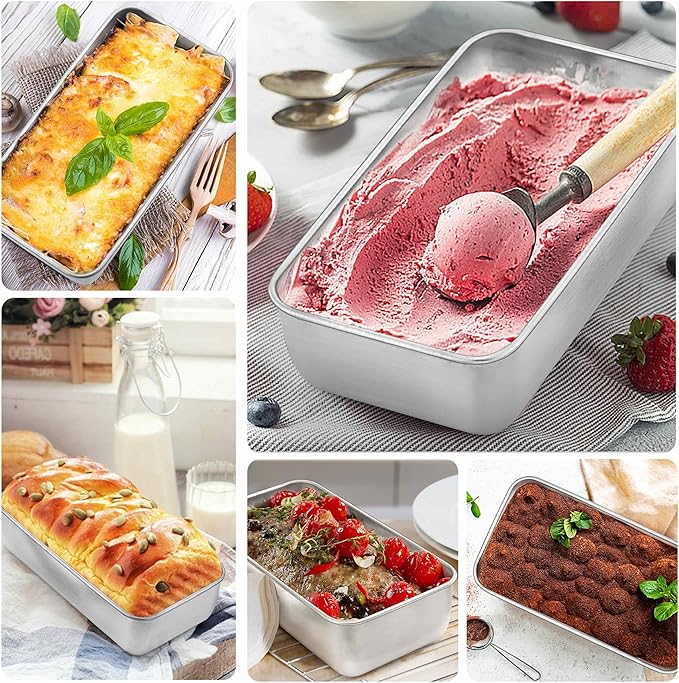 Onader Bread Loaf Pans Set of 12, 9x5 Inch Stainless Steel Deep Meatloaf Pan for Baking