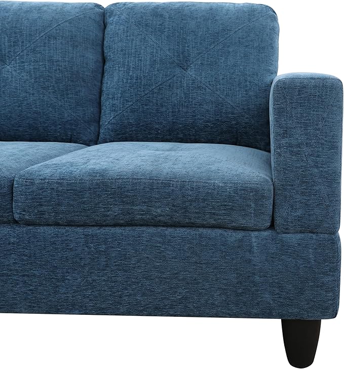 NicBex L Shaped Couch Sectional Couches for Living Room 2 Pieces Modern Sectional Sofa with Left Chaise Sectional Couch with Solid Frame for Living Room, Linen, Blue