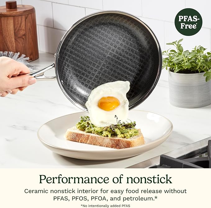 Cuisinart FusionElite+ Nonstick Tri-Ply Stainless Steel Cookware Set, 6-Piece Skillet Cooking Set with PURELYSEAR Ceramic Nonstick Technology, Scratch Proof, Cool Grip Handles, Dishwasher Safe