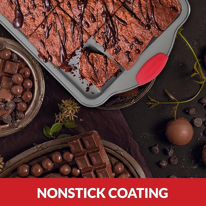 Boxiki Kitchen Non-stick 9x13 Rectangular Cake Pan - Durable Baking Pan for Oven Delights & Sheet Cakes - Non-Toxic, PTFE & PFOA Free