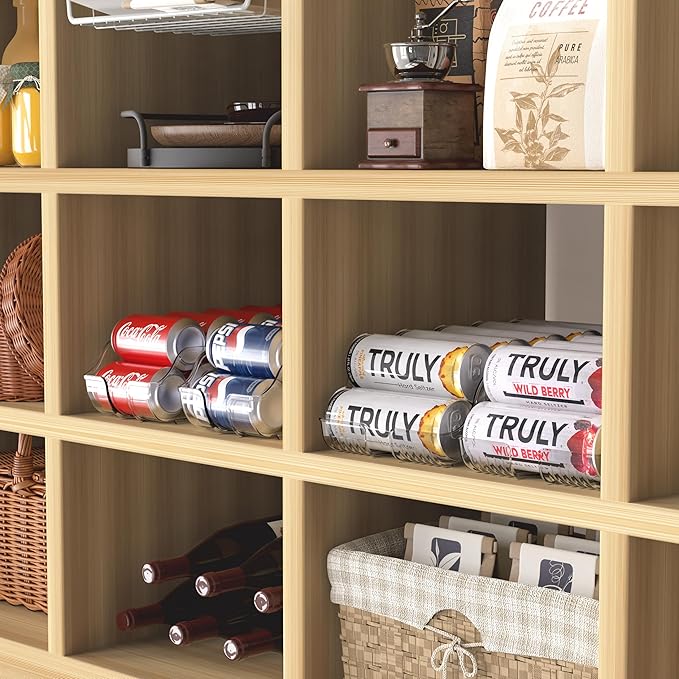 Simple Houseware Assorted Can Organizer for Refrigerator/Pantry, Set of 4, Clear