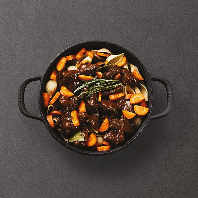 BergHOFF Graphite 3Pc Enameled Cast Iron Cookware Set With Self-basting Universal Lid, Induction Pots and Pans, Oven-to-Table Cookware, For Slow Cooking