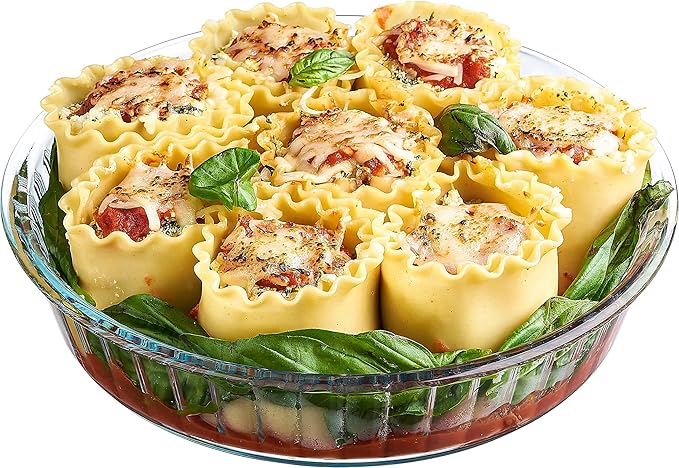 SIMAX Glass Pie Pan for Baking, 10.25 Inch Deep Round Pie Plate Dish Great For Apple, Pumpkin, Holiday Pies, Fluted Pie Holder, Oven Safe Tray, Borosilicate Glass Cake Tin