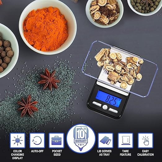 American Weigh Scales Series Digital Pocket Weight Scale, Stainless SteelAC-650-BLK650G X 0.1G(Black) (150g x 0.01g)