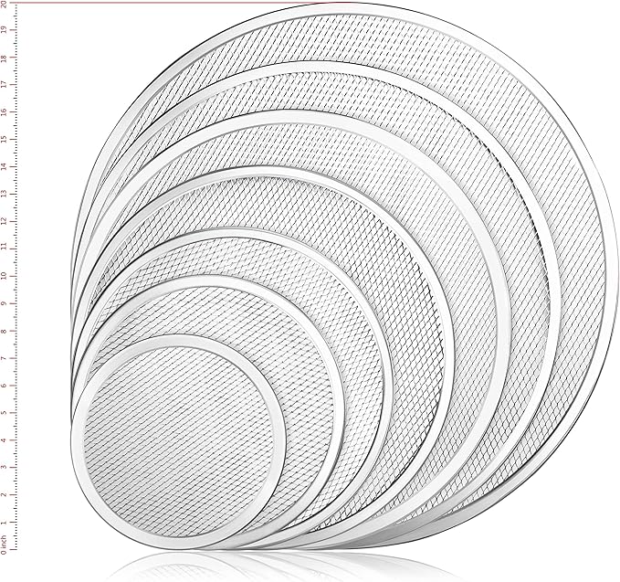 New Star Foodservice Restaurant-Grade Aluminum Pizza Baking Screen, Seamless (14-Inch (Pack of 6))