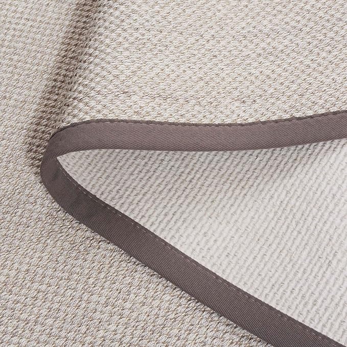 SAFAVIEH Area Rug 4x6 - Natural Fiber Collection - Marble & Khaki, Sisal, Woven Design with Border (NF143E)