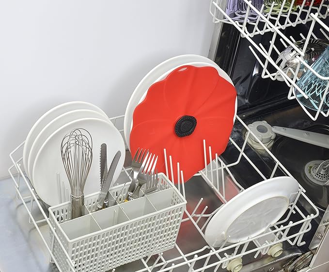 Charles Viancin - Poppy Silicone Lid for Food Storage and Cooking - Airtight Seal on Any Smooth Rim Surface - BPA-Free - Oven, Microwave, Freezer, Stovetop and Dishwasher Safe (11 Inch)