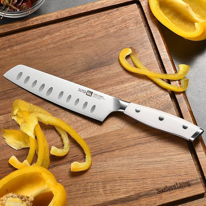 Stahl High Carbon Exclusive German Steel 8 Piece Knife Block Set (White)