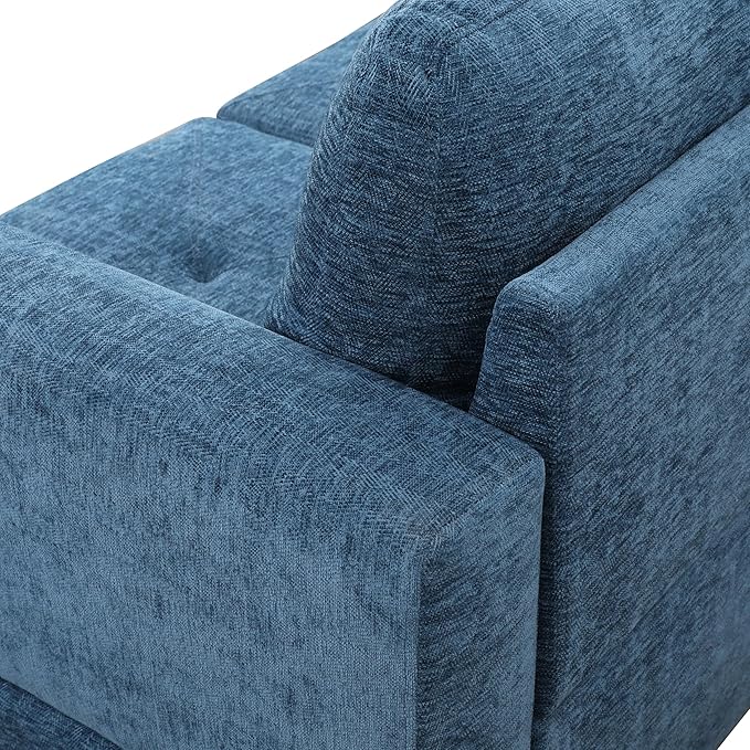 NicBex L Shaped Couch Sectional Couches for Living Room 2 Pieces Modern Sectional Sofa with Left Chaise Sectional Couch with Solid Frame for Living Room, Linen, Blue