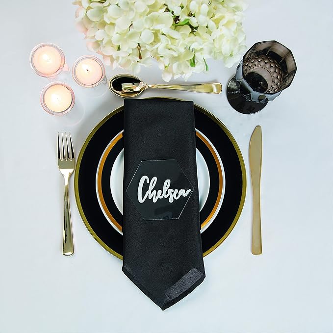 Fun Express Plastic Black Patterned Wine Glasses - Set of 12, 8 oz Goblets for Weddings, Halloween, and Parties - Elegant and Convenient