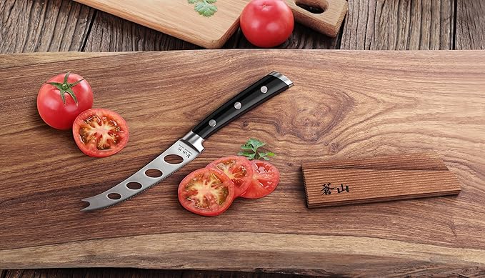 Cangshan TS Series 1020809 Swedish 14C28N Steel Forged 5-Inch Tomato/Cheese Knife and Wood Sheath Set