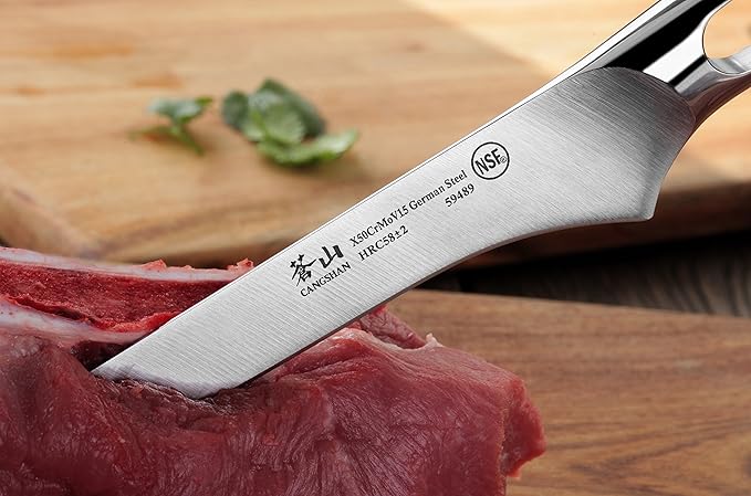 Cangshan N1 Series 59489 German Steel Forged Boning Knife, 6-Inch Flex Blade