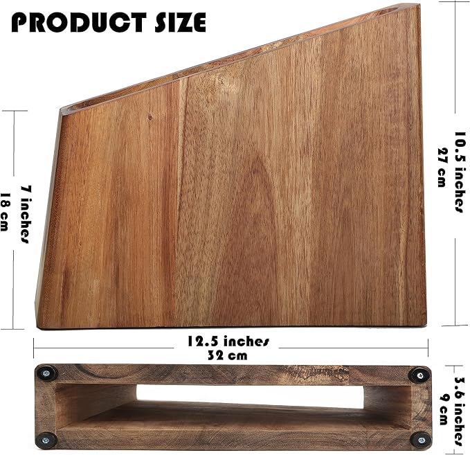 Resafy Magnetic Knife Wooden Block Knife Display Holder Rack Magnetic Stands with Strong Enhanced Magnets Kinves Strip