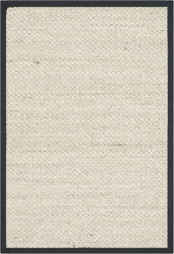 SAFAVIEH Area Rug 2x3 - Natural Fiber Collection - Marble & Black, Sisal, Woven Design with Border (NF143A)