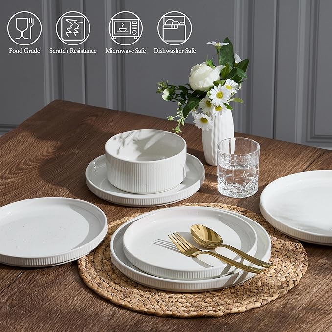 12-Piece Plates and Bowls Sets