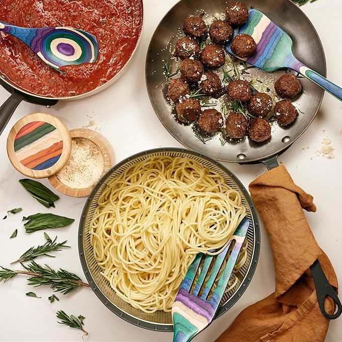 Baltique Mumbai Collection 7 Piece Cooking Utensil Set, Safe for Nonstick