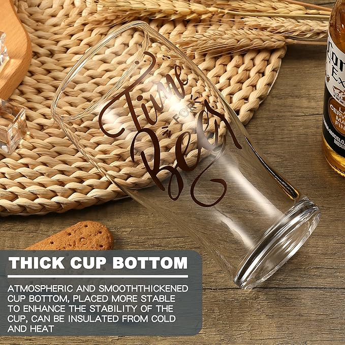 Beer Glasses Set of 4, Pilsner Beer Glasses 20 OZ, Pint Glasses Craft Glass Large Capacity with Unique Design Style, Wheat Beer Glass IPA Drinking Gift set for Home Dining, Bars and Parties