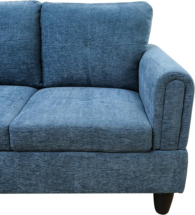 NicBex L Shaped Couch Sectional Couches for Living Room 2 Pieces Modern Sectional Sofa with Left Chaise Sectional Couch with Solid Frame for Living Room, Flannel, Blue